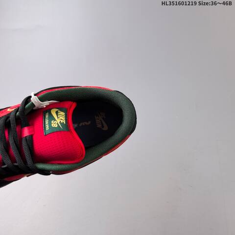 Nike SB Dunk Low Pro Red Black Green Gold Gum EU 36-46 Skate Shoe - Unisex (BS-62565)