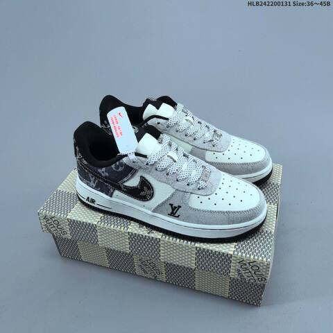 Nike Air Force 1 07 LV8 White Brown Yellow EU 36-45 Skate Shoe - Unisex (BS-61618)