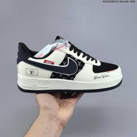 Nike Air Force 1 07 LV8 Off White Black Dark Blue EU 36-45 Skate Shoe - Unisex (BS-61623)