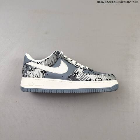 Nike Air Force 1 Low Grey Off White Black EU 36-45 Sneaker - Unisex (BS-62715)