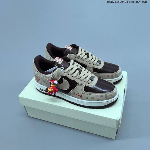 Nike Air Force 1 07 Low White Burgundy Blue Gold EU 36-45 Sneaker - Unisex (BS-60955)