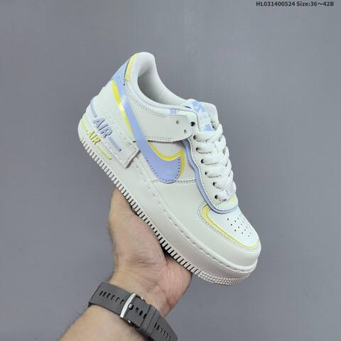 Nike Air Force 1 Shadow Off White Light Blue Yellow EU 36-42 Sneaker - Unisex (BS-60169)