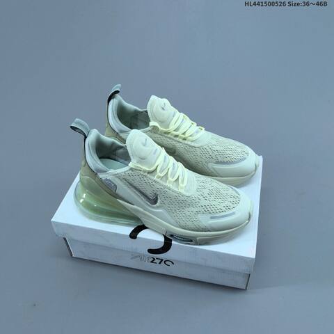 Nike Air Max 270 Premium Pale Yellow Silver Light Green EU 36-46 Running Shoe - Unisex (BS-60105)