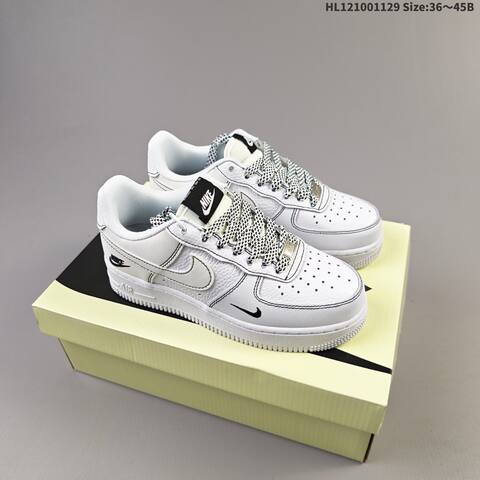 Nike Air Force 1 07 Off White Grey Black EU 36-45 Sneaker - Unisex (BS-62957)