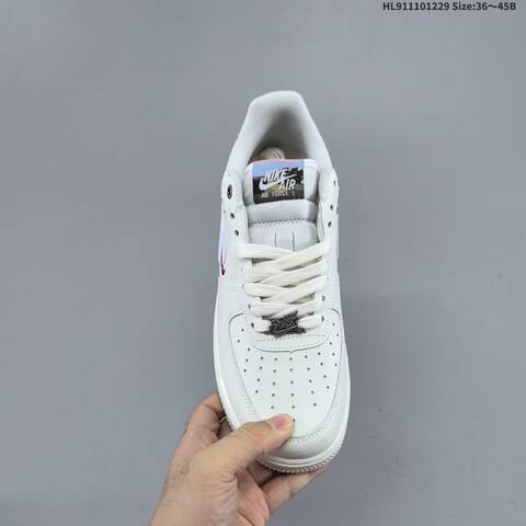 Nike Air Force 1 07 IQ1119 011 Off White White Burgundy Multicolor EU 36 45 Sneaker EU 36-45 - Unisex (BS-62343)