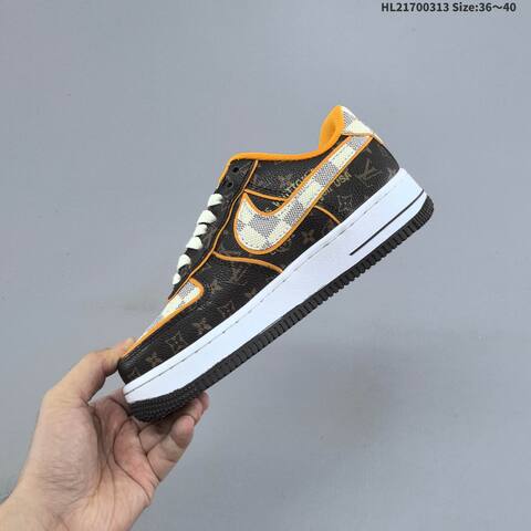 Nike Air Force 1 07 Low Brown White Orange Black EU 36-40 Sneaker - Unisex (BS-61329)