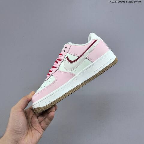 Nike Air Force 1 07 Pink White Red Brown EU 36-40 Sneaker - Unisex (BS-61552)