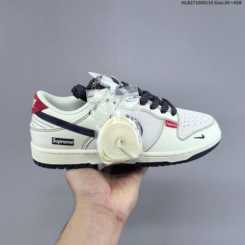 Nike Dunk SB Low Supreme Off White Grey Red Navy EU 36-45 Skate Shoe - Unisex (BS-62088)