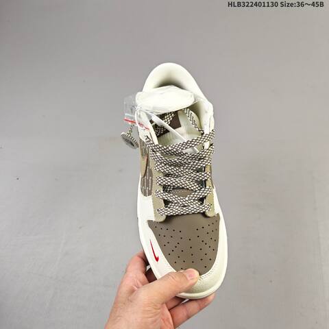 Nike Dunk SB Low Supreme Off White Brown Khaki Red EU 36-45 Skate Shoe - Unisex (BS-62949)
