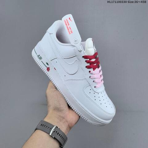Nike Air Force 1 07 White Pink Red EU 36-45 Sneaker - Unisex (BS-61029)