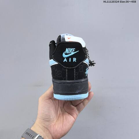 Nike Air Force 1 07 Black Light Blue White EU 36-45 Sneaker - Unisex (BS-61141)
