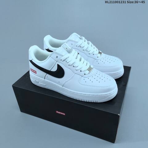 Nike Air Force 1 07 Supreme White Black Red EU 36-45 Sneaker - Unisex (BS-62284)