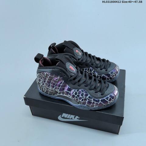 Nike Air Foamposite One Black Purple Silver White EU 40-47 5 Basketball Shoe - Men's (BS-60786)