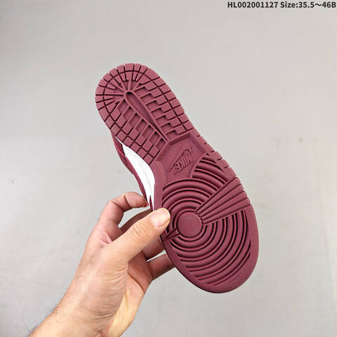 Nike SB Dunk Low Burgundy Red White Gold EU 35 5-46 Skate Shoe - Unisex (BS-63012)