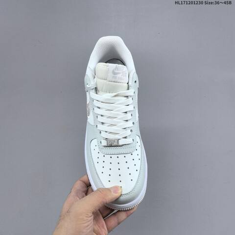 Nike Air Force 1 07 Light Grey White Silver EU 36 45 Sneaker EU 36-45 - Unisex (BS-62318)