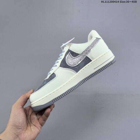 Nike Air Force 1 07 Low Off White Grey Silver EU 36-45 Sneaker - Unisex (BS-60752)