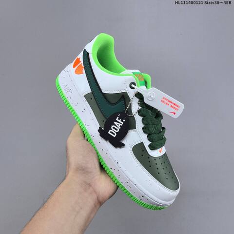 Nike Air Force 1 07 White Dark Green Bright Green Orange Black EU 36-45 Sneaker - Unisex (BS-61843)