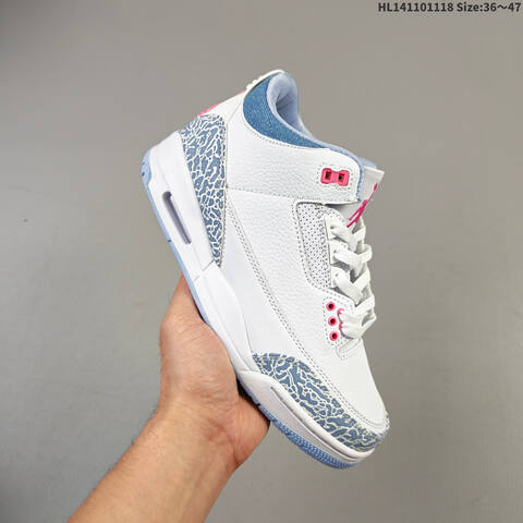 Air Jordan 3 Retro White And Cobalt Bliss AIR JORDAN 3 Aj3 Lifestyle (BS-67789)