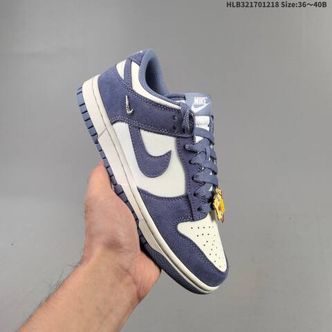 Nike SB Dunk Low Pro Slate Blue White EU 36-40 Skate Shoe - Unisex (BS-62590)