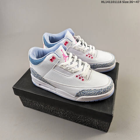 Air Jordan 3 Retro White And Cobalt Bliss AIR JORDAN 3 Aj3 Lifestyle (BS-67789)