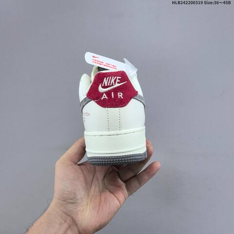 Nike Air Force 1 07 LV8 HS6188-134 Off White Grey Red EU 36-45 Skate Shoe - Unisex (BS-61245)