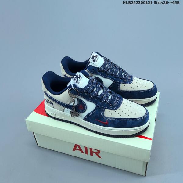 Nike Air Force 1 07 LV8 white navy blue grey red EU 36-45 sneaker