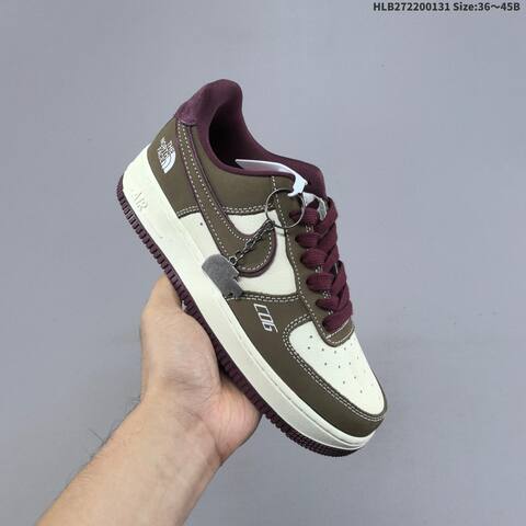 Nike Air Force 1 07 LV8 Olive Burgundy White Black EU 36-45 Sneaker - Unisex (BS-61613)
