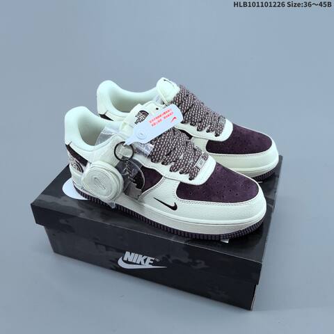 Nike Air Force 1 07 LV8 Off White Dark Purple Black EU 36-45 Sneaker - Unisex (BS-62429)