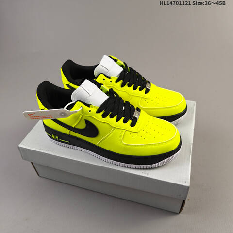 Nike Air Force 1 Low Neon Yellow Black White EU 36-45 Sneaker - Unisex (BS-63316)