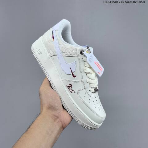 Nike Air Force 1 07 LV8 IQ1119 011 Off White White Dark Red EU 36 45 Sneaker EU 36-45 - Unisex (BS-62464)