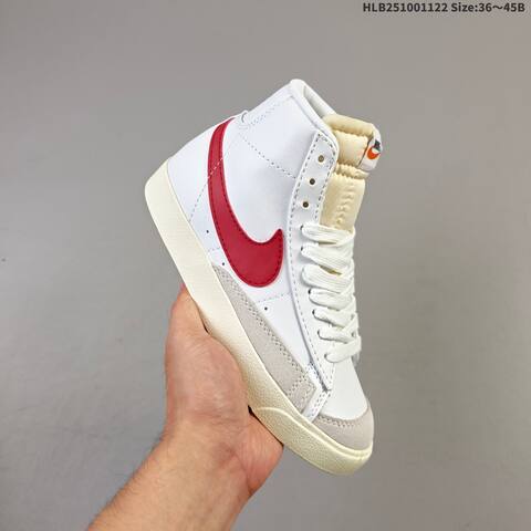 Nike Blazer Mid 77 White Red Cream Grey EU 36-45 Skate Shoe - Unisex (BS-63247)