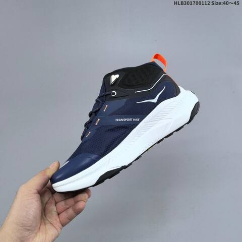 HOKA ONE ONE Transport Hike GTX Navy Blue White Black Orange EU 40-45 Trail Shoe Trail Running Sneakers - Men's (BS-69405)