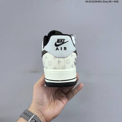 Nike Air Force 1 Low Off White Light Grey Black Red EU 36-45 Skate Shoe - Unisex (BS-60997)
