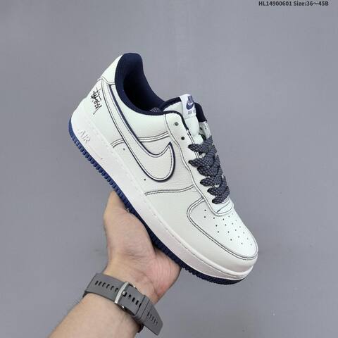 Nike Air Force 1 Low Stussy Off White Navy Black EU 36-45 Sneaker - Unisex (BS-60019)