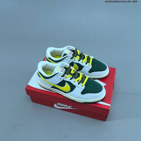 Nike SB Dunk Low White Dark Green Yellow Sail EU 36-46 Skate Shoe - Unisex (BS-59887)