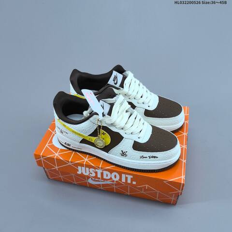 Nike Air Force 1 07 LV8 Off White Light Blue Yellow Brown EU 36-45 Sneaker - Unisex (BS-60110)