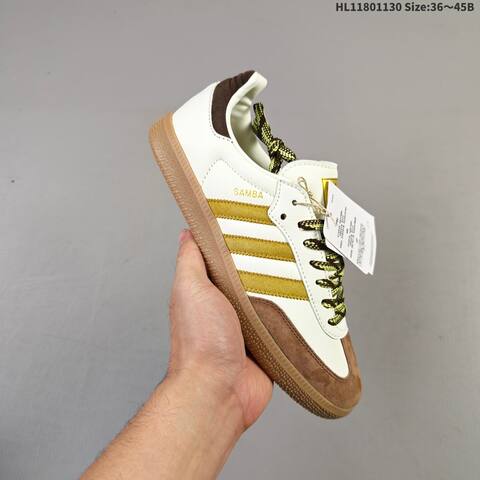 Adidas Samba Off White Brown Gold Gum EU 36-45 Skate Shoe - Unisex (BS-65397)