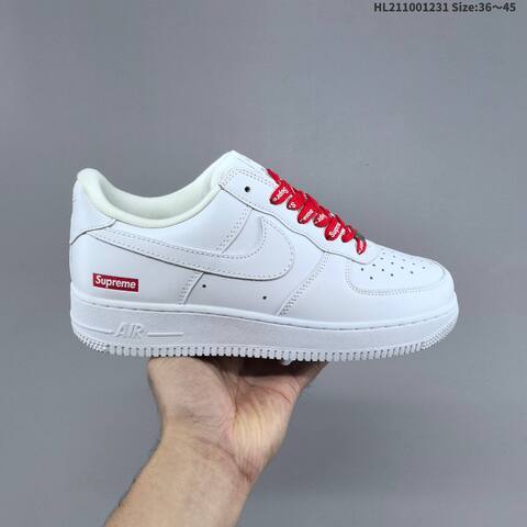Nike Air Force 1 07 Supreme White Black Red EU 36-45 Sneaker - Unisex (BS-62284)