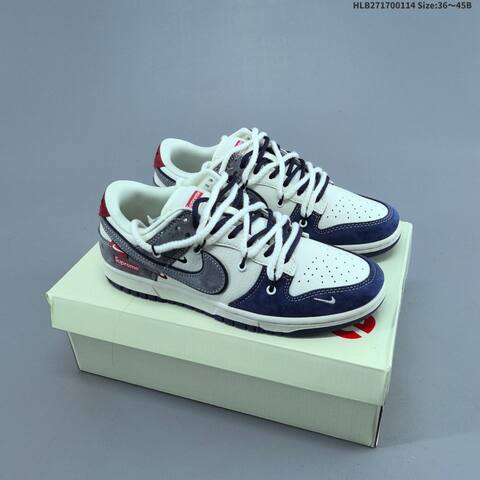 Nike Dunk SB Low Supreme Off White Navy Grey Red EU 36-45 Skate Shoe - Unisex (BS-61999)