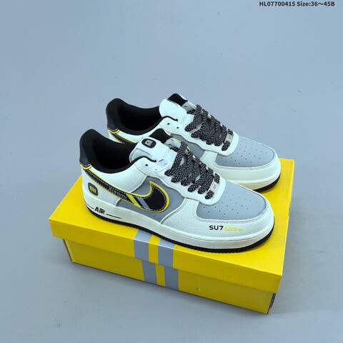 Nike Air Force 1 07 Low White Grey Black Yellow EU 36-45 Sneaker - Unisex (BS-60710)