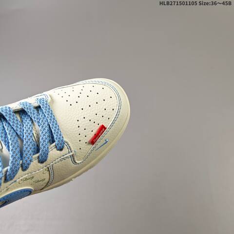 Nike Dunk Low Stussy Supreme Custom Sail University Blue Red EU 36-45 Skate Shoe - Unisex (BS-63880)