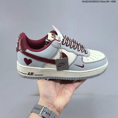 Nike Air Force 1 07 LV8 Brown Beige Red Gray Burgundy EU 36-45 Sneaker - Unisex (BS-60325)
