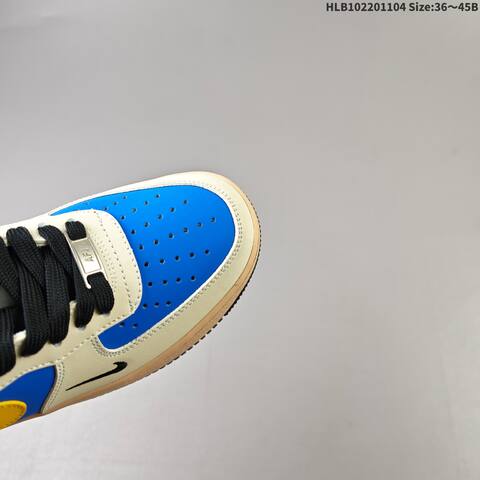 Nike Air Force 1 Low Beige Black Blue Yellow EU 36-45 Sneaker - Unisex (BS-63897)