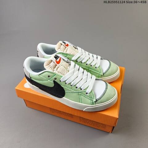 Nike Blazer Low 77 JUMBO Light Green White Black Cream EU 36-45 Skate Shoe - Unisex (BS-63133)