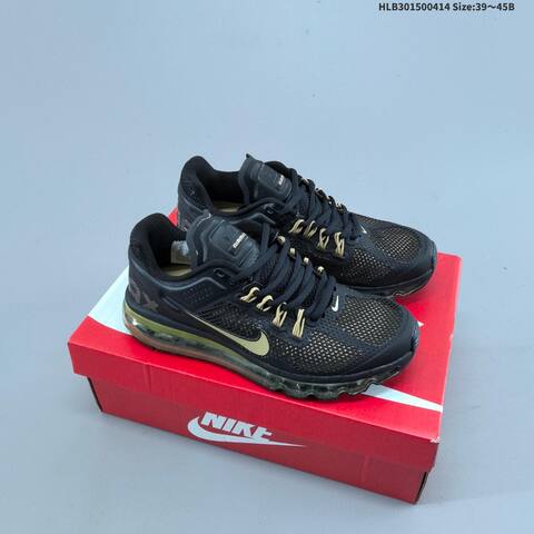 Nike Air Max 2013 Black Gold White Silver EU 39-45 Running Shoe - Unisex (BS-60754)