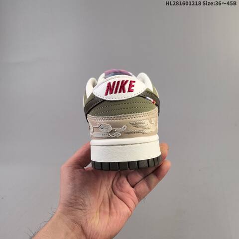 Nike SB Dunk Low CNY Year Of The Horse White Beige Olive Brown EU 36-45 Skate Shoe - Unisex (BS-62592)