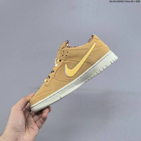 Nike SB Dunk Low Wheat Gold Light Grey EU 36-45 Skate Shoe - Unisex (BS-60716)