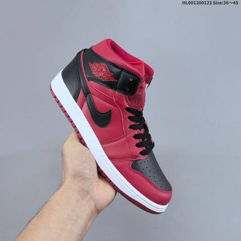 a Air Jordan 1 Mid Reverse Bred AIR JORDAN 1 Aj1 Lifestyle (BS-66864)