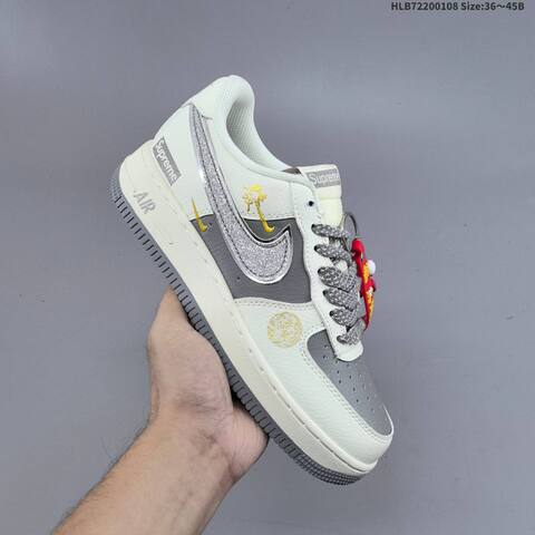 Nike Air Force 1 07 White Gray Black EU 36-45 Sneaker - Unisex (BS-62139)