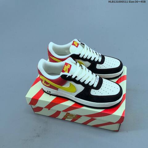 Nike Air Force 1 07 Low Light Beige Brown Red EU 36-45 Sneaker - Unisex (BS-60420)